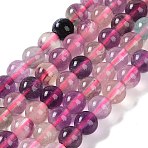 Natural Fluorite Beads Strands, Round, 6mm, Hole: 1mm, about 61~67pcs/strand, 15.16''(38.5cm)(X-G-P530-B09-02)