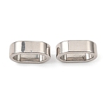 Non-Tarnish 303 Stainless Steel Slide Charms/Slider Beads, For Leather Cord Bracelets Making, Oval, Stainless Steel Color, 9.5x15x5mm, Hole: 6.5x12mm(STAS-D061-03E-P)