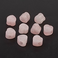 Natural Rose Quartz European Beads, Large Hole Beads, Heart, 13~14x13~14x9~10mm, Hole: 5.5~6mm(X-G-F580-C01)