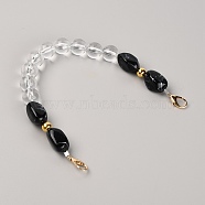 Acrylic Beads Bag Strap, with Alloy Clasps, for Bag Replacement Accessories, Clear, 33x1.9~2cm(GN-TAC0003-03)