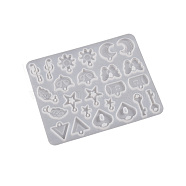 DIY Silicone Pendant Molds, Resin Casting Molds, for UV Resin, Epoxy Resin Jewelry Making, Heart/Star, Key Pattern, 98x120x4mm(SIMO-PW0014-02B)