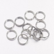 Iron Split Rings, Double Loops Jump Rings, Cadmium Free & Lead Free, Platinum, 5x1.4mm, about 4.3mm inner diameter, about 13000pcs/1000g(JRD5mm)