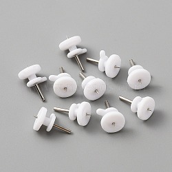 Plastic Non-Trace Nail Hangers, for Hanging Picture Photo Frame, with Iron Nail, Flat Round, White, 17x11x10mm(AJEW-WH0307-48)