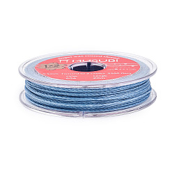 2-Ply Round Waxed Cotton Thread Cords, Import From Japan, Light Sky Blue, 0.5mm, about 21.87 Yards(20m)/Roll(YC-T004-01A-20)