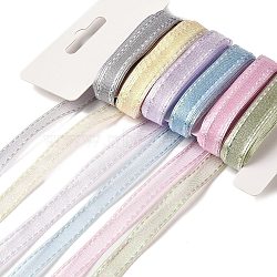Polyester and Nylon Ribbon Sets, for Bowknot Making, Gift Wrapping, Mixed Color, 3/8 inch(9~11mm), about 5.00 Yards(4.57m)/Bag(DIY-Z029-01J)