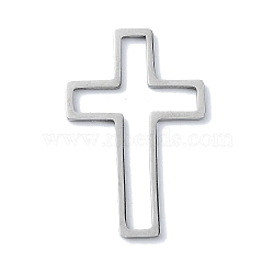 Non-Tarnish 304 Stainless Steel Linking Rings, Cross, Stainless Steel Color, 26x17x1mm(STAS-C097-03P)