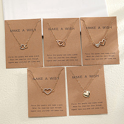 5Pcs Alloy Pendant Layered Chain Necklaces for Women, Golden, Butterfly, 17.72 inch(45cm)(WGC39CD-06)