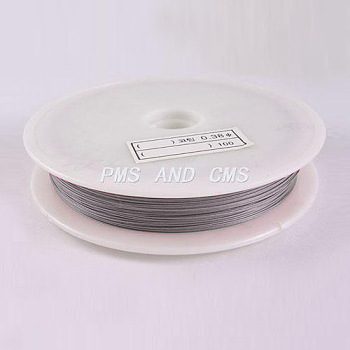1 Roll Beading Wirer, Tiger Tail Wire, Nylon-coated Stainless Steel, Original Color(Raw), Raw, 0.35mm, about 229.65 Feet(70m)/roll