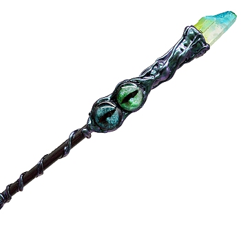 Natural Quartz Witch Magic Stick, Cosplay Evil Eye Magic Wand, for Witches and Wizards, 350mm