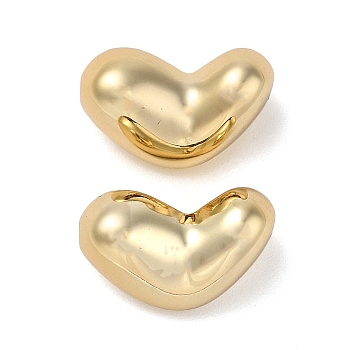 CCB Plastic Beads, Heart, Golden, 13x23x12mm, Hole: 2mm
