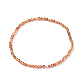 3mm Natural Garnet Beads Stretch Bracelet for Girl Women, Inner Diameter: 2-1/4 inch(5.65cm), Beads: 3mm