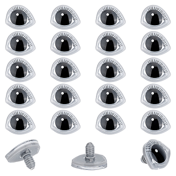20 Sets Plastic & Resin Safety Craft Eye, with Spacer, for DIY Doll Toys Puppet Plush Animal Making, White, 26x31x22.5mm