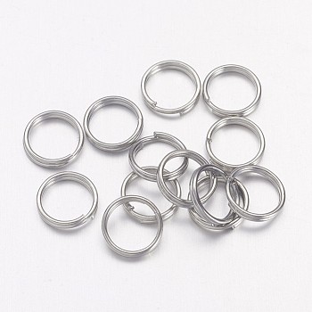 Iron Split Rings, Double Loops Jump Rings, Cadmium Free & Lead Free, Platinum, 5x1.4mm, about 4.3mm inner diameter, about 13000pcs/1000g
