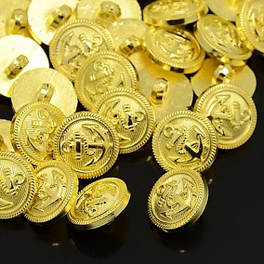 24L(15mm) Golden Flat Round Acrylic 1-Hole Button