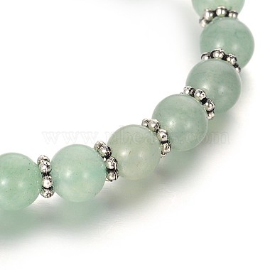 Bracelets breloques acryliques tendance en perles de verre aventurine vert naturel(X-BJEW-JB01792-04)-3