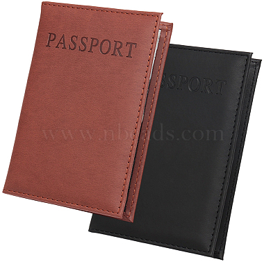 2Pcs 2 Colors PU Leather Passport Cover(OFST-CL0001-10C)-1