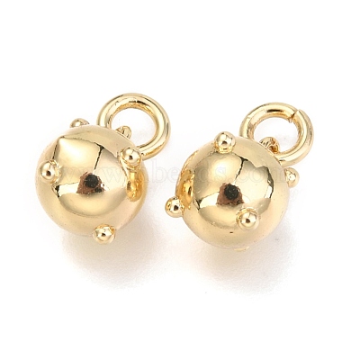 Real 18K Gold Plated Round Brass Charms