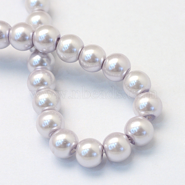 Baking Painted Pearlized Glass Pearl Round Bead Strands(X-HY-Q330-8mm-25)-4