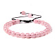 Natural Rose Quartz Round Bead Adjustable Braided Bracelets(UO3136-20)-1