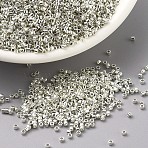 MIYUKI Delica Beads, Cylinder, Japanese Seed Beads, 11/0, Metallic Colours, (DB0035) Galvanized Silver, 1.3x1.6mm, Hole: 0.8mm,  about 100000pcs/500g(SEED-MY11-DB0035)