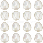 30Pcs Spray Painted ABS Plastic Beads, Imitation Pearl, Oval, Dyed, AB Color Plated, White, 16x13.5x10mm, Hole: 2mm(KY-SC0002-09A)