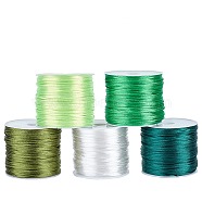 Elite 5 rolls 5 colors Nylon Rattail Satin Cord, Beading String, for Chinese Knotting, Jewelry Making, Mixed Color, 1.5mm, about 16.4 yards(15m)/roll, 1 roll/color(NWIR-PH0002-09A-01)