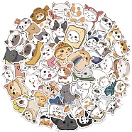 Colorful Cartoon Cat Paper Stickers, Vinyl Waterproof Decals, for Water Bottles Laptop Phone Skateboard Decoration, Mixed Color, 40~60mm, 50pcs/set(ANIM-PW0001-140)