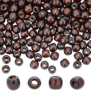 Wood European Beads, Large Hole Bead, Dyed, Barrel, Coffee, 11.5x11mm, Hole: 5.2mm, 100pcs/bag(WOOD-WH0030-25)