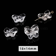 Natural Quartz Crystal Carved Beads, DIY Jewelry Accessories, Butterfly, 18x14mm(PW-WG47223-10)