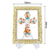 DIY Acrylic Picture Frame Diamond Painting Kits, Cross, 246x192mm(PW-WG86688-02)