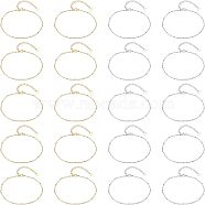 20Pcs 2 Colors 304 Stainless Steel Cable Chain, Satellite Chain Anklets, with Rondelle Beads and Lobster Claw Clasps, Golden & Stainless Steel Color, 8-1/8 inch(20.5cm), 10pcs/color(AJEW-UN0001-15)