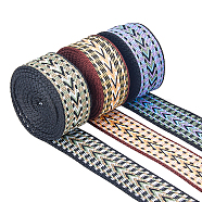 3Pcs 3 Colors Ethnic Style Embroidery Polyester Ribbons, Jacquard Ribbon, Tyrolean Ribbon, Garment Accessories, Arrow Pattern, Mixed Color, 1-1/2 inch(38mm), 1pc/color(OCOR-FH0001-38)