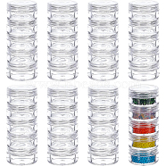Plastic Bead Storage Containers, Column, 5 Vials, Clear, 3x7.7cm, 8pcs/box(CON-BC0005-02)