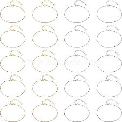 20Pcs 2 Colors 304 Stainless Steel Cable Chain, Satellite Chain Anklets, with Rondelle Beads and Lobster Claw Clasps, Golden & Stainless Steel Color, 8-1/8 inch(20.5cm), 10pcs/color(AJEW-UN0001-15)