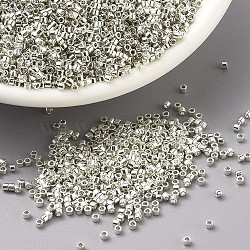 MIYUKI Delica Beads, Cylinder, Japanese Seed Beads, 11/0, Metallic Colours, (DB0035) Galvanized Silver, 1.3x1.6mm, Hole: 0.8mm,  about 100000pcs/500g(SEED-MY11-DB0035)
