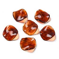 Transparent Acrylic Beads, Square, Coconut Brown, 24x24x7mm, Hole: 1.8mm, about: 255pcs/500g(OACR-Z005-22)