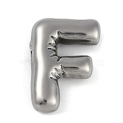 Anti-Tarnish 304 Stainless Steel Pendants, Letter F, 17.5x12.5x5mm, Hole: 2mm(STAS-K256-25F-P)