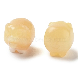 Natural Yellow Jade Carved Figurines, for Home Office Desktop Decoration, Pig, 17~19x23~24.5x19.5~21mm(DJEW-L023-C01)