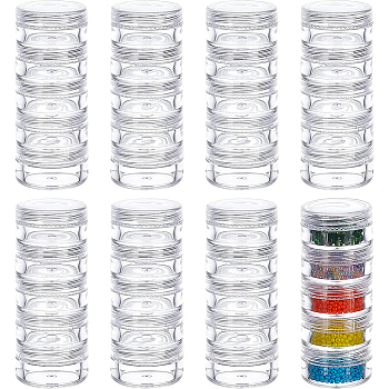 Plastic Bead Storage Containers, Column, 5 Vials, Clear, 3x7.7cm, 8pcs/box