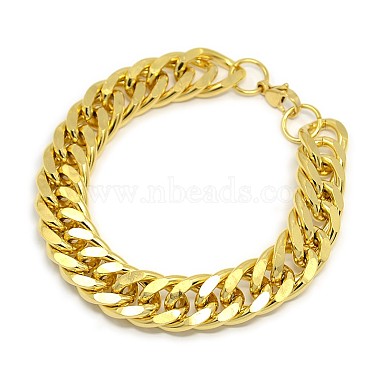 Mode 304 Edelstahl kubanischen Gliederkette Armbänder(STAS-A028-B065)-2