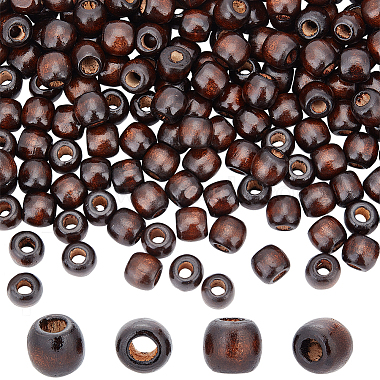 Coffee Round Wood European Beads