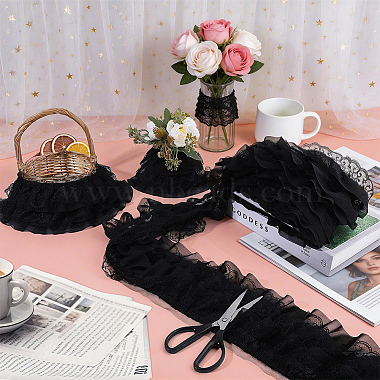 5 Yards Flower Polyester Lace Trim(OCOR-WR0002-15B)-4