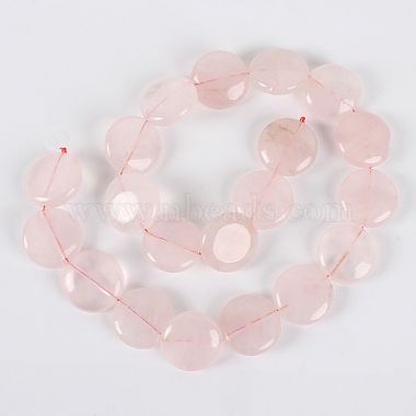 Natural Rose Quartz Flat Round Beads Strands(G-E243-06)-2