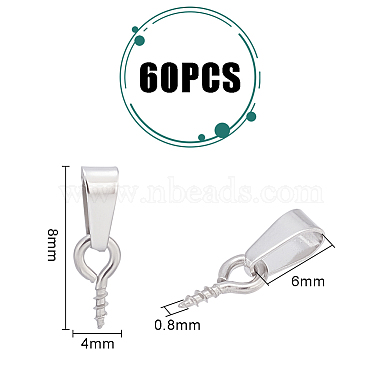 60Pcs 201 Stainless Steel Screw Eye Pin Peg Bails(STAS-UN0043-48)-3