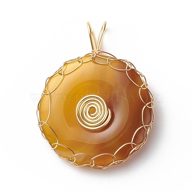 Natural Striped Agate/Banded Agate Pendants(PALLOY-JF01820-01)-2