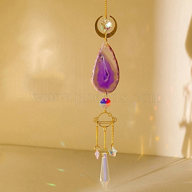 Dark Orchid Natural Agate Pendant Decorations