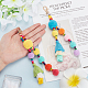 WADORN 2Pcs 2 Colors Colorful Boho Pompom Ball Tassel Polyester Pendant Decorations with Wood Bead for Women(AJEW-WR0001-72)-4