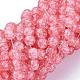 1Strand Salmon Transparent Crackle Glass Round Beads Strands(X-CCG-Q001-6mm-03)-1