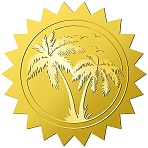 34 Sheets Self Adhesive Gold Foil Embossed Stickers, Round Dot Medal Decorative Decals for Envelope Card Seal, Tree, 165x211mm, Stickers: 50mm(DIY-WH0509-047)