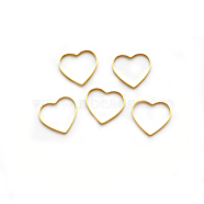 Brass Linking Rings, Long-Lasting Plated, Heart, Real 24K Gold Plated, 9x10x1mm, Inner Diameter: 9x7.5mm(X-KK-Y003-02C-G)